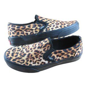 Vans Women's Classic Slip On  90's Grunge Leopard Print Canvas Shoes Sizes NIB